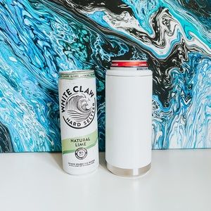 Stainless steel skinny can koozie white claw